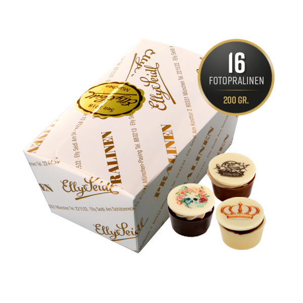 16 Fotopralinen im 200 g Poches