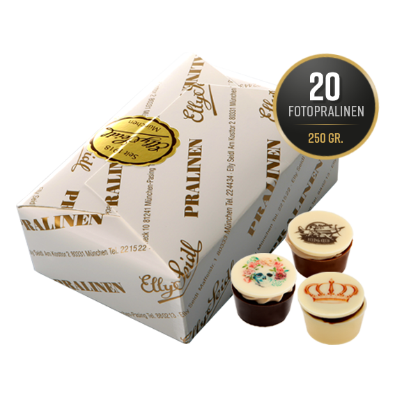 20 Fotopralinen im 250 g Poches