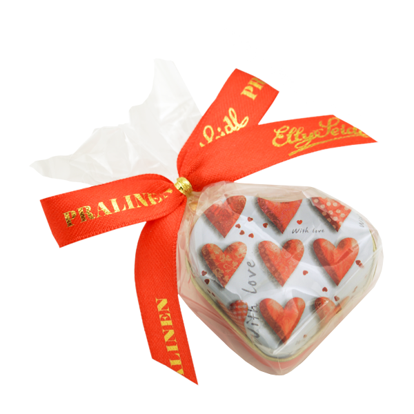 Herzdöschen gefüllt mit 1-er Praline (10g)