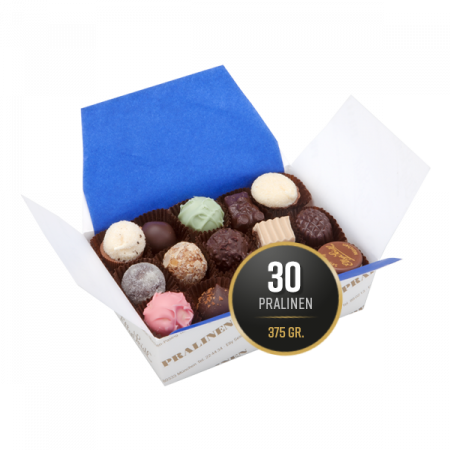 ES_Produkte_Pralinenbox_375g_30er 375g Pralinenmischung gefüllt mit 30 Pralinen