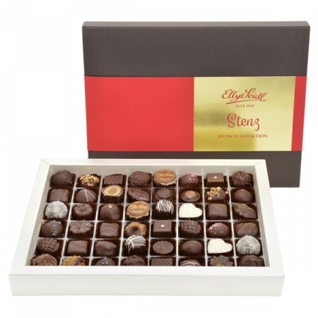 ES_Produkte_Pralinenmischungen_Stenz_48er Pralinenmischung München-Serie Stenz (Zartbitter-Pralinen)